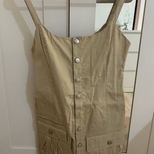 Zara Tan Button-Front Dress